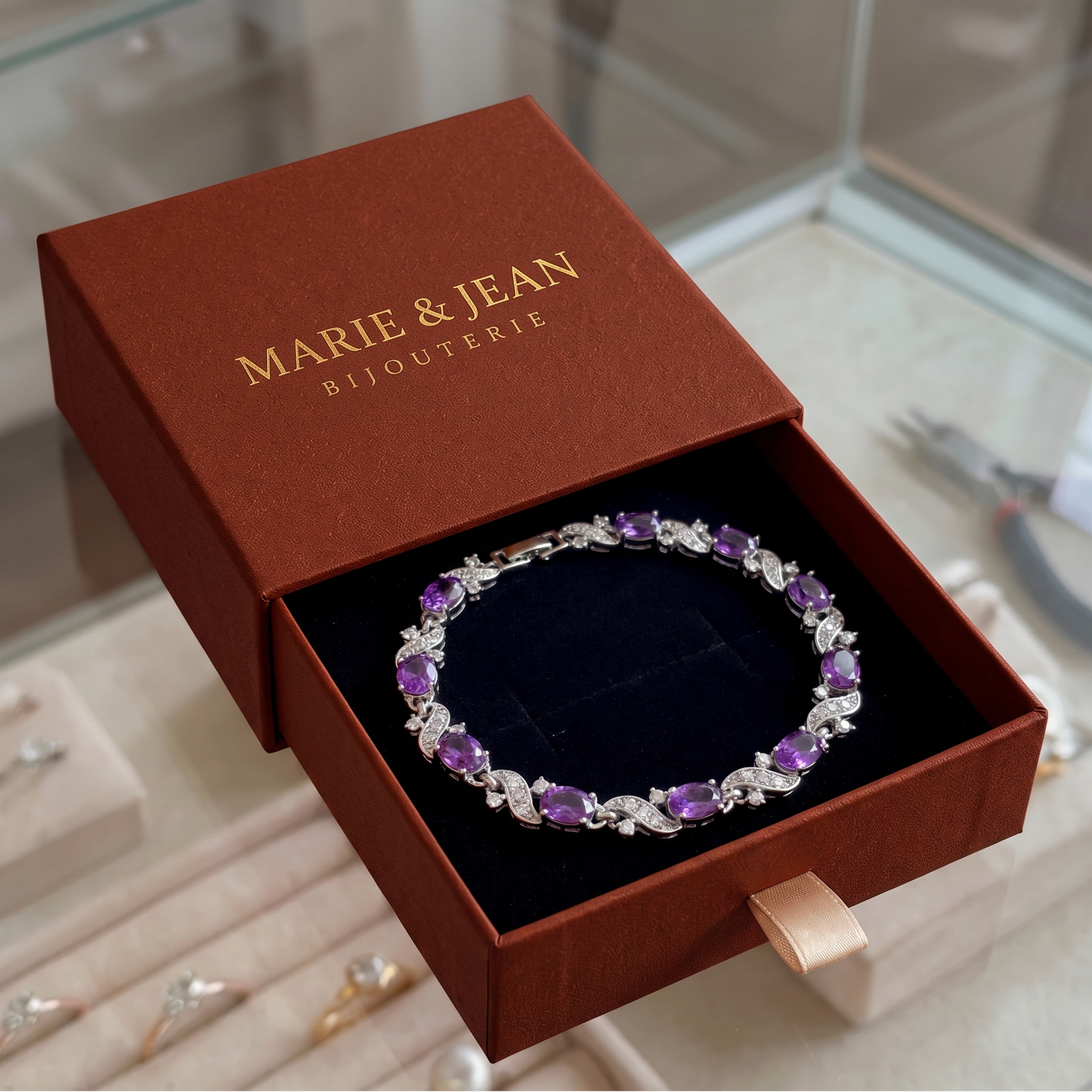 Bracelet Giada Valethyst | Or Blanc