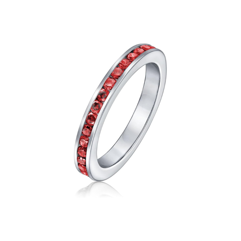 Bague Anneau Éternité Rubis | Or Blanc