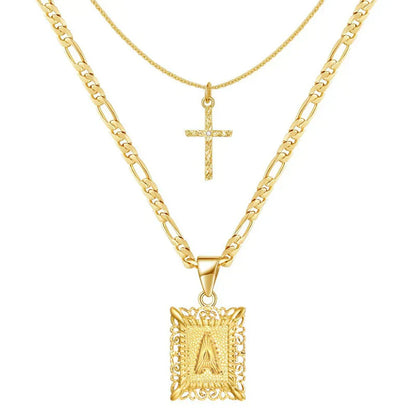Parure Collier Croix Initiales | Or