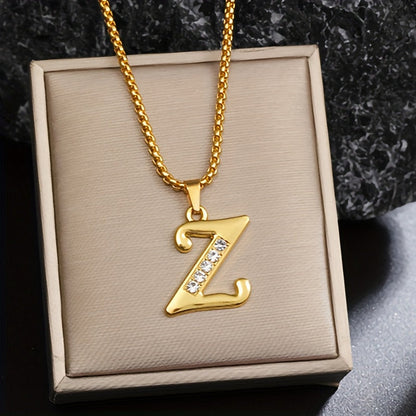 Collier Initiale Accent Cristal | Or