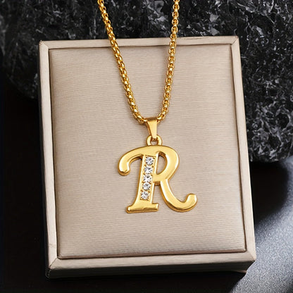 Collier Initiale Accent Cristal | Or