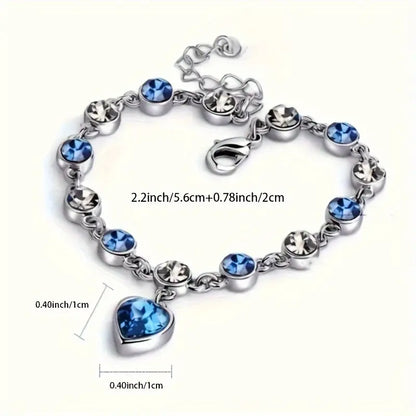 Bracelet Lueur Cœur Océan | Or Blanc