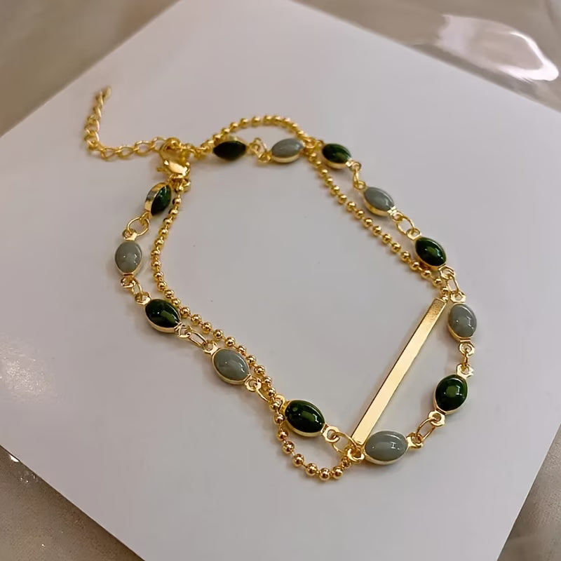Bracelet Duo Olivia Moss | Or