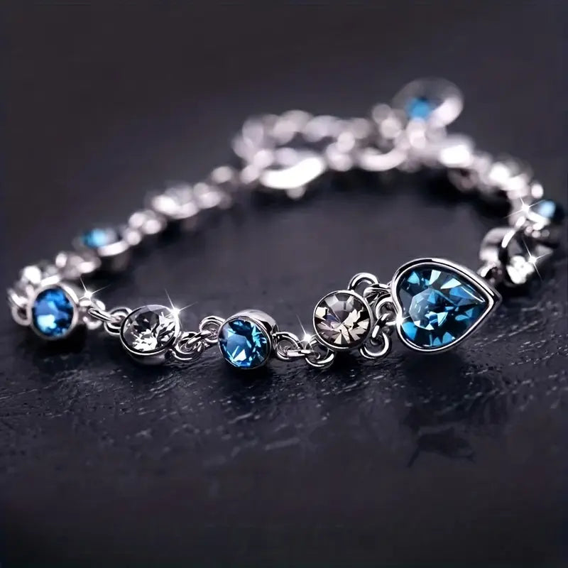 Bracelet Lueur Cœur Océan | Or Blanc