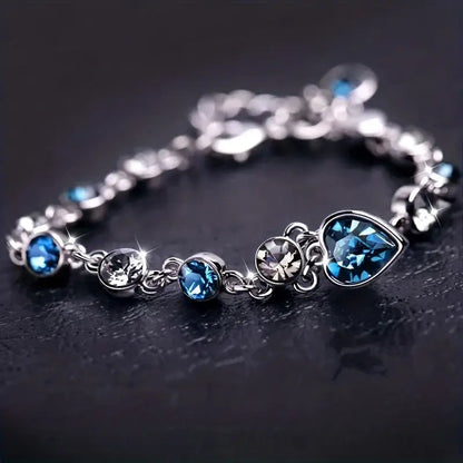 Bracelet Lueur Cœur Océan | Or Blanc