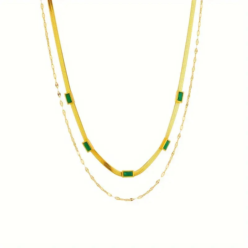 Collier Rétro Double Rang Gemme Sorella | Or