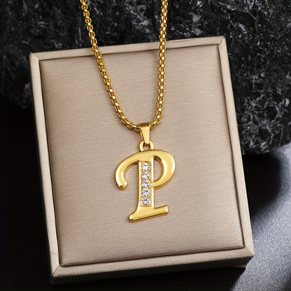 Collier Initiale Accent Cristal | Or