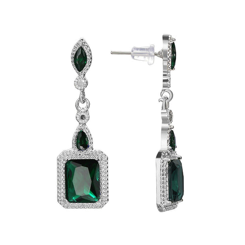 Boucles d'Oreilles Clarion Verdancia | Or Blanc