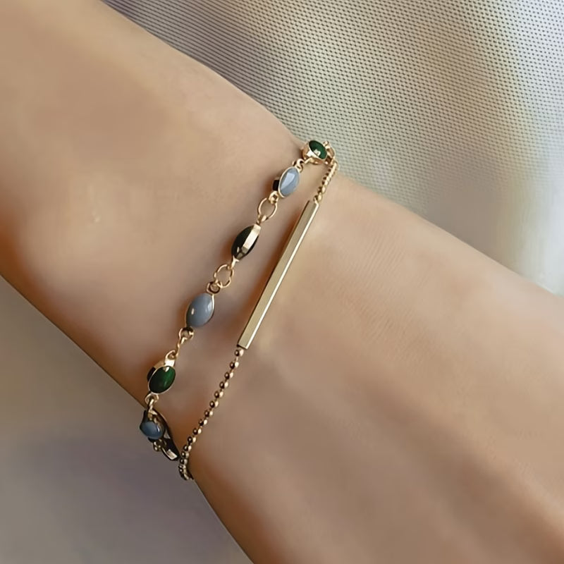 Bracelet Duo Olivia Moss | Or