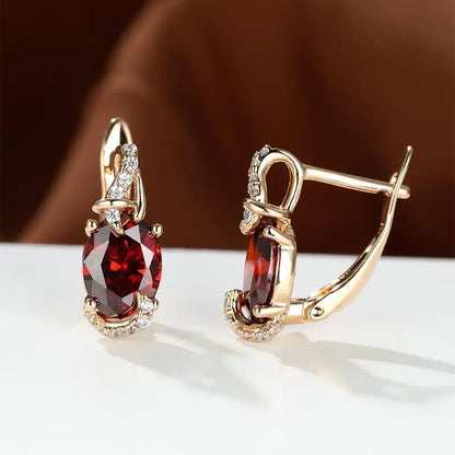Boucles d'Oreilles Pendantes Crépuscule Cramoisi | Or