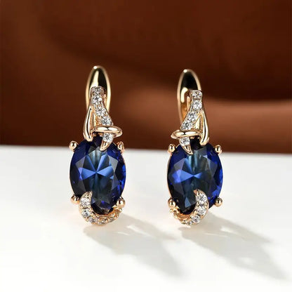 Boucles d'Oreilles Pendantes Minuit Royal | Or
