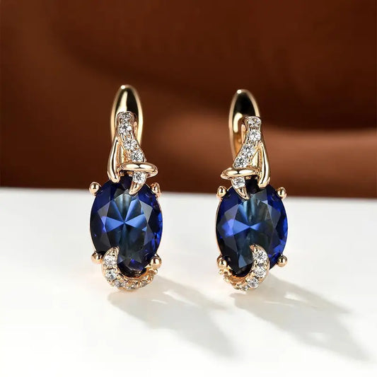 Boucles d'Oreilles Pendantes Minuit Royal | Or
