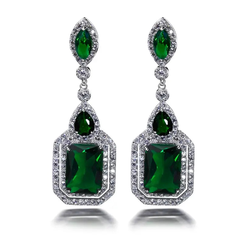 Boucles d'Oreilles Clarion Verdancia | Or Blanc