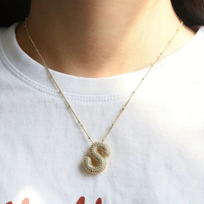 Parure Collier Initiales Bulle | Or