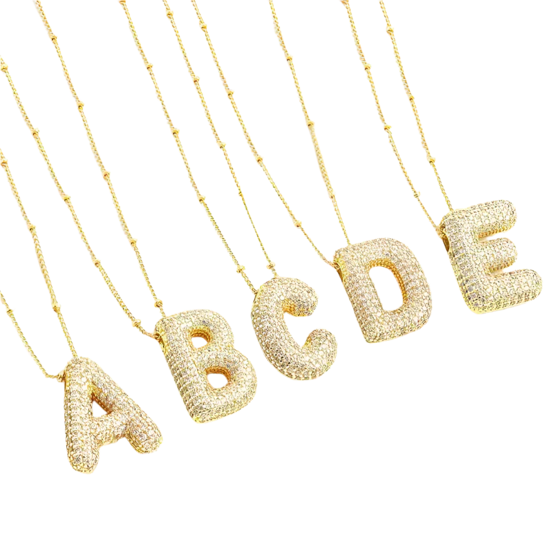 Parure Collier Initiales Bulle | Or