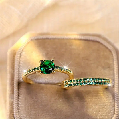 Parure de Bagues Duo Émeraude Serena | Or