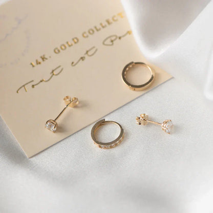 Parure Boucles d'Oreilles Pierre Dara Brillane | Or