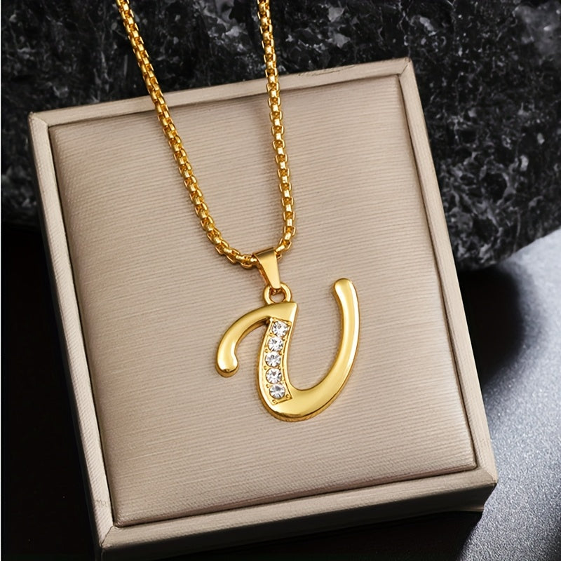 Collier Initiale Accent Cristal | Or