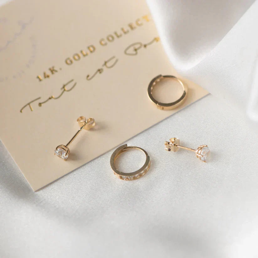 Parure Boucles d'Oreilles Pierre Dara Brillane | Or