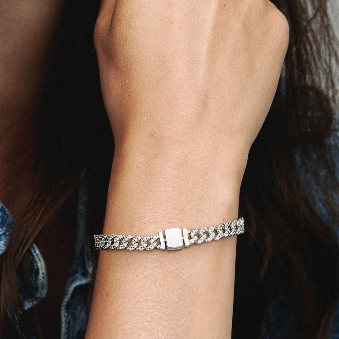 Bracelet Maille Cubaine Pavé | Or