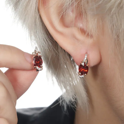 Boucles d'Oreilles Pendantes Crépuscule Cramoisi | Or
