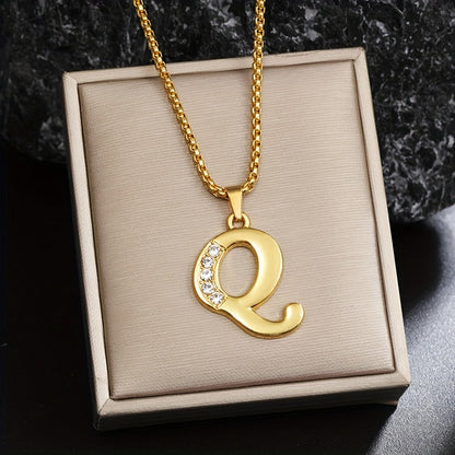 Collier Initiale Accent Cristal | Or