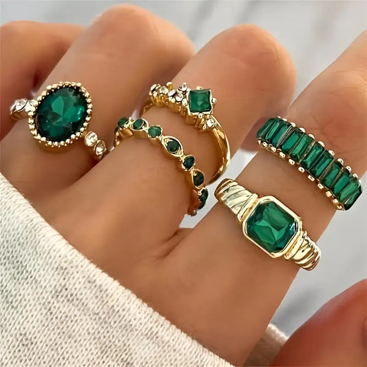 Parure de Bagues Émeraude Exquise Zarina | Or