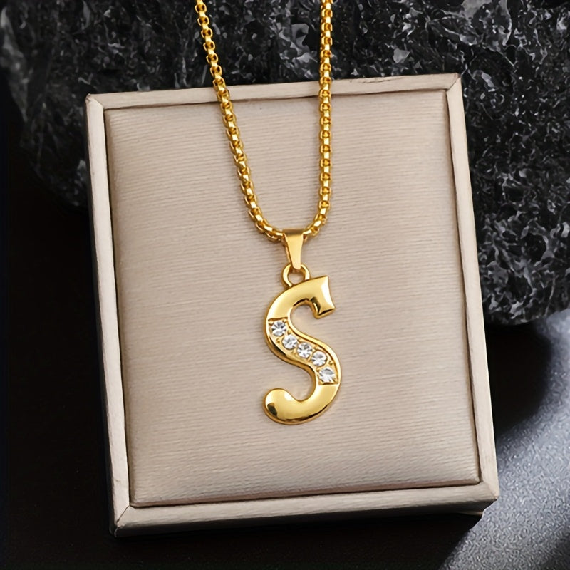 Collier Initiale Accent Cristal | Or