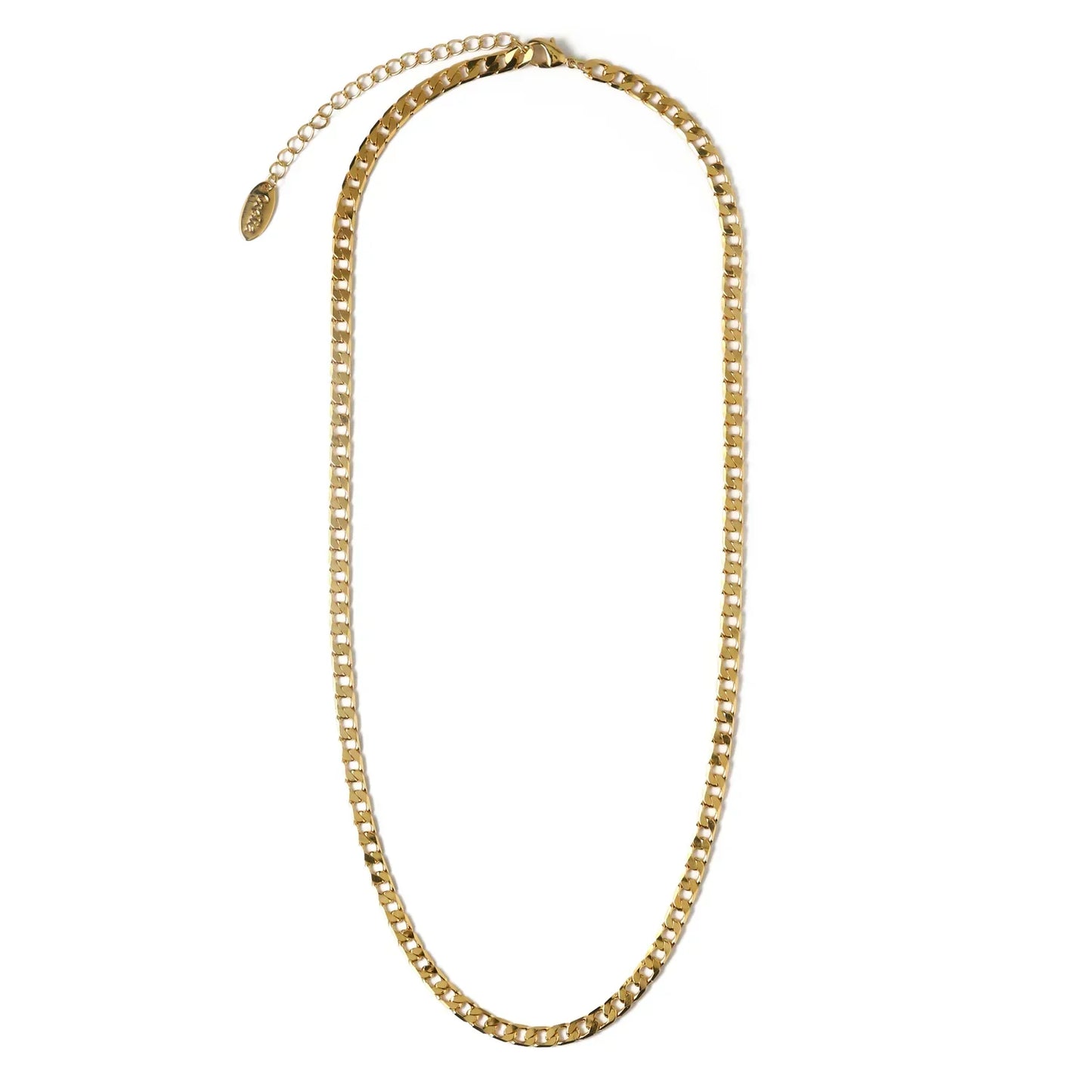 Collier Chaîne Gourmette Plate | Or Blanc