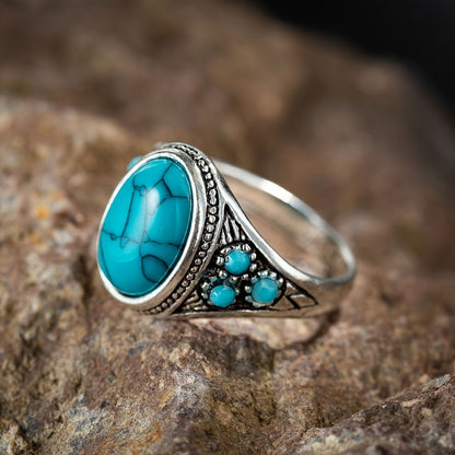 Bague Pierre Bleue Nomade | Or Blanc