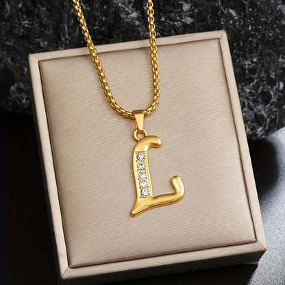 Collier Initiale Accent Cristal | Or