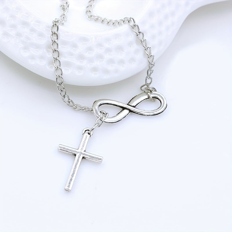 Collier Pendentif Croix Éternel | Or Blanc