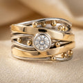 Bague Contour Enroulée Bicolore | Or & Argent