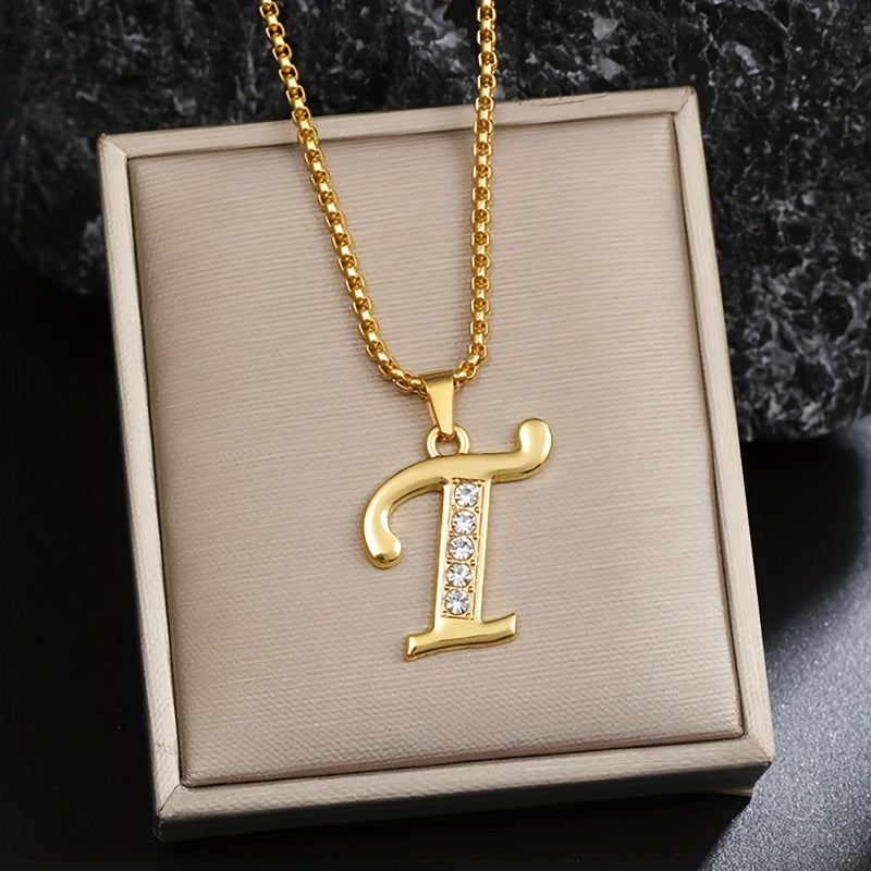 Collier Initiale Accent Cristal | Or