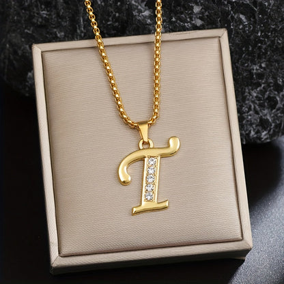 Collier Initiale Accent Cristal | Or
