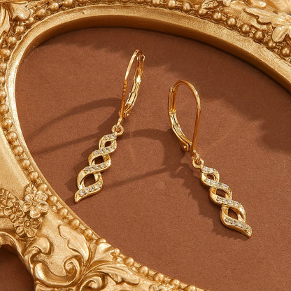 Boucles d'Oreilles Torsadées Scintillantes Ava | Or