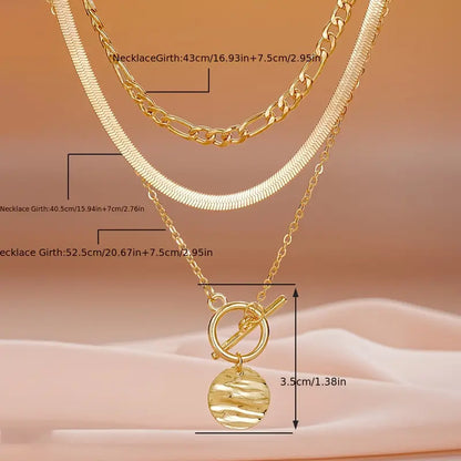 Collier Multicouches Pièce Texturée Savira | Or