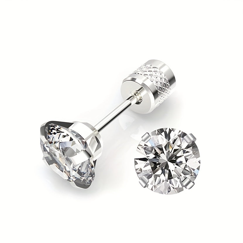 Boucles d'Oreilles Solitaire Classique | Or Blanc