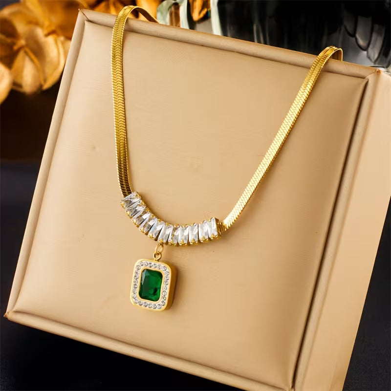 Collier Prisme Émeraude Regalia | Or
