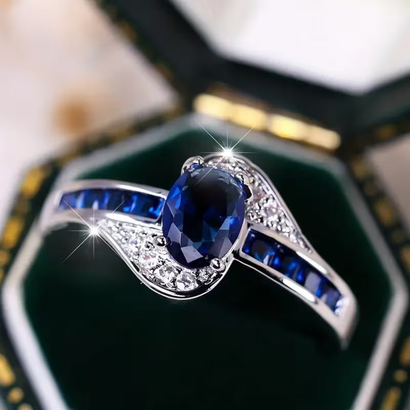Bague Saphir Fluide | Or Blanc