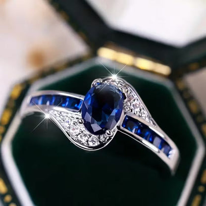 Bague Saphir Fluide | Or Blanc