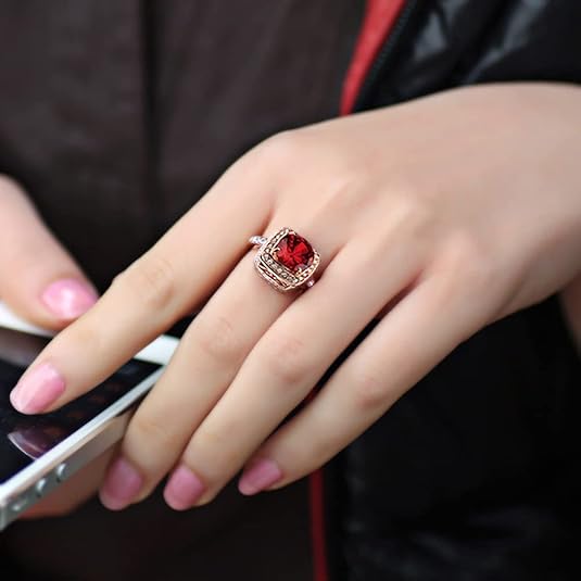Bague Halo Rubis Élégante | Or Rose