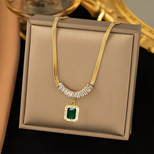 Collier Prisme Émeraude Regalia | Or