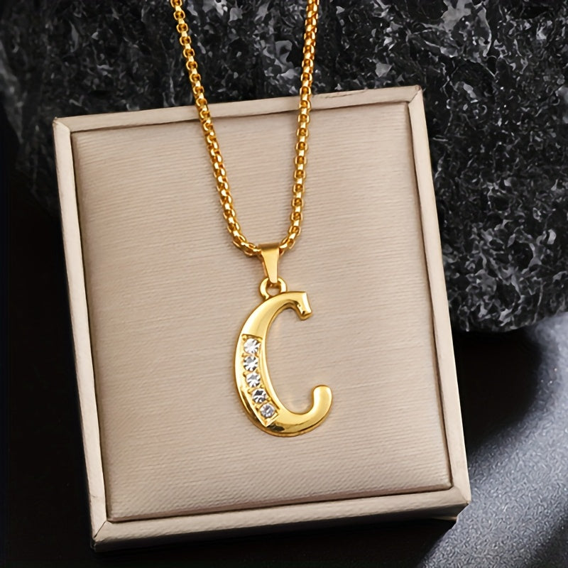 Collier Initiale Accent Cristal | Or