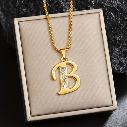 Collier Initiale Accent Cristal | Or