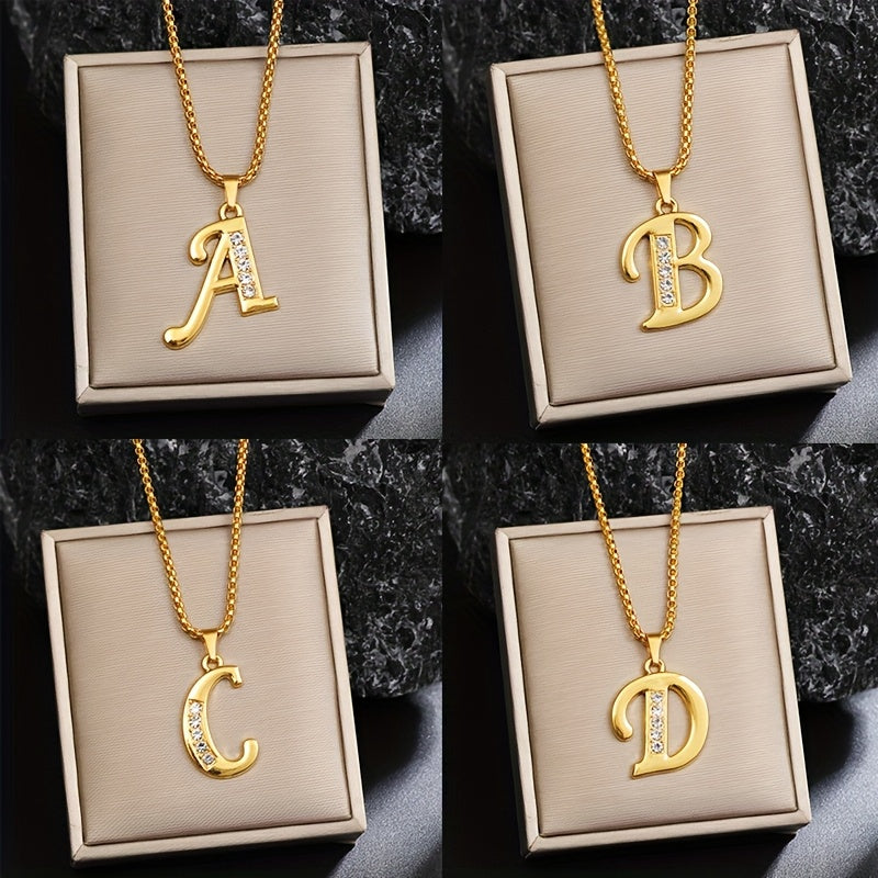Collier Initiale Accent Cristal | Or
