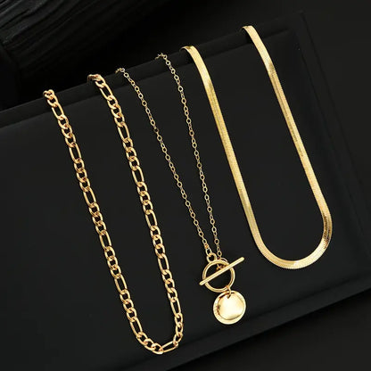 Collier Multicouches Pièce Texturée Savira | Or