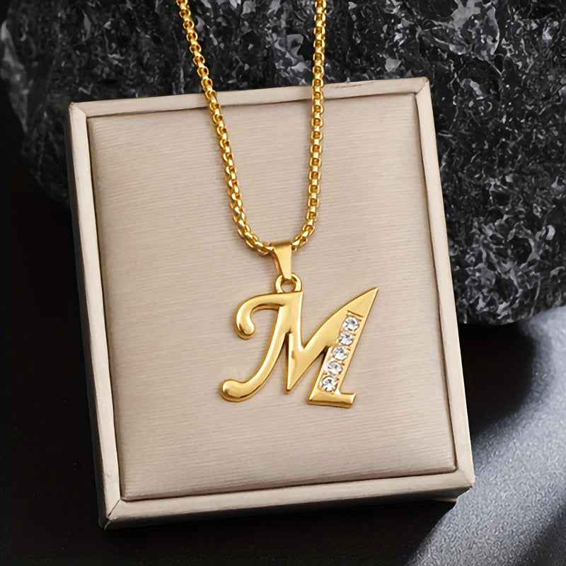 Collier Initiale Accent Cristal | Or