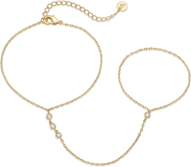 Bracelet Chaîne Main Perlée | Or