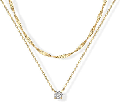 Collier Multicouches Halo | Or